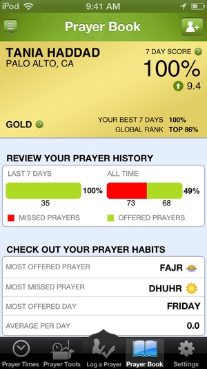 Screenshot Athan on iPhone