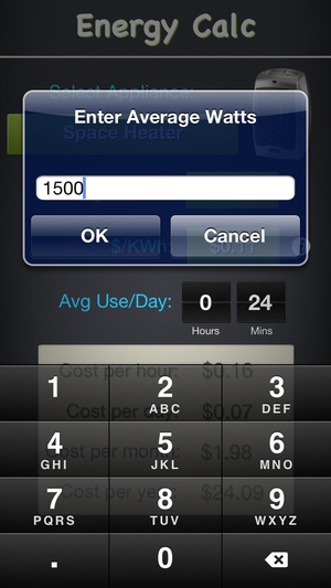 Screenshot Energy Calc Pro on iPhone