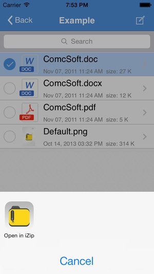 Screenshot iZip Pro for iPhone on iPhone