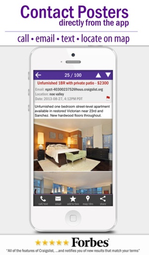 Screenshot cPro Craigslist client on iPhone