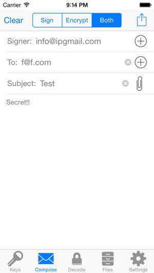 Screenshot iPGMail on iPhone