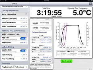 Screenshot PolyScience Sous Vide Toolbox on iPad