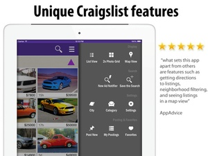 Screenshot cPro Craigslist client on iPad