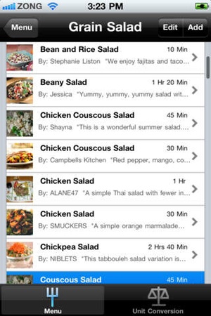 Screenshot Appetizing Salads on iPhone