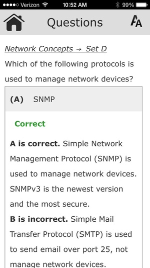 Screenshot CompTIA Network+ N10 on iPhone