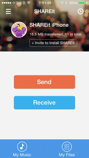 Screenshot SHAREit on iPhone