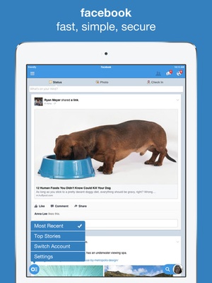 Screenshot Friendly for facebook + messenger on iPad