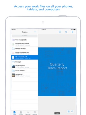Screenshot Dropbox on iPad