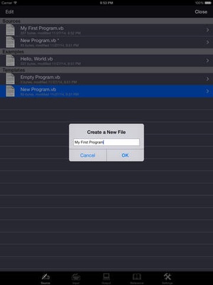 Screenshot Visual Basic Programming Language on iPad