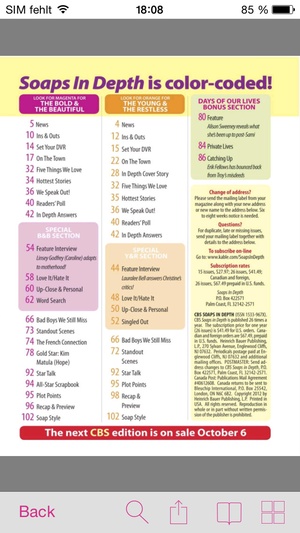 Screenshot CBS Soaps in Depth on iPhone