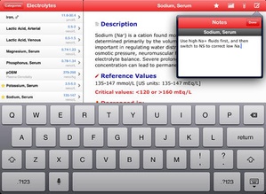 Screenshot Pocket Lab Values on iPad
