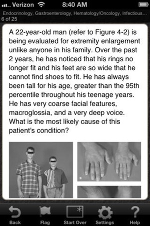 Screenshot Physician Assistant LANGE Q&A on iPhone