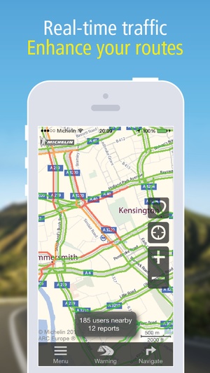 Screenshot MICHELIN Navigation Traffic, GPS, Road Warnings on iPhone