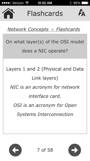 Screenshot CompTIA Network+ N10 on iPhone