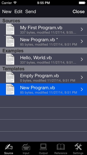 Screenshot Visual Basic Programming Language on iPhone