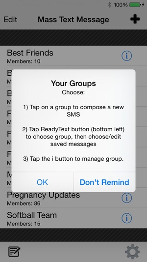Screenshot Mass Text Message on iPhone