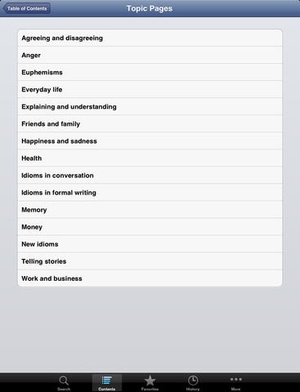 Screenshot Cambridge Idioms Dictionary 2nd Edition on iPad