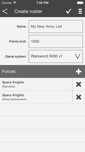Screenshot BattleScribe Mobile Pro on iPhone