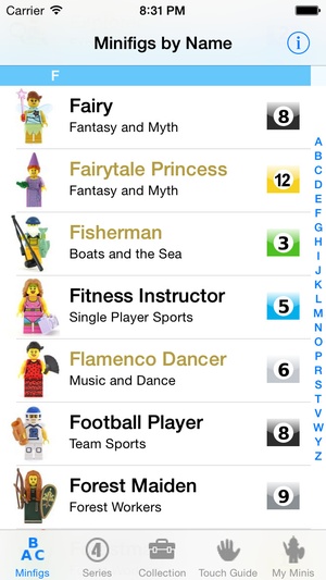 Screenshot MyMinis on iPhone
