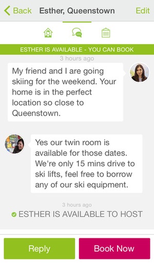 Screenshot Homestay.com on iPhone
