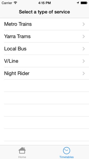 Screenshot MelbournePT on iPhone
