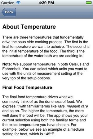 Screenshot PolyScience Sous Vide Toolbox on iPhone