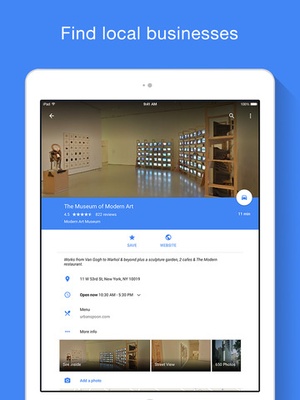 Screenshot Google Maps on iPad