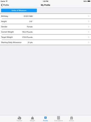 Screenshot Pts. Calculator With Weight and Exercise Tracker for Weight Loss on iPad