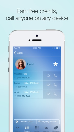 Screenshot Free Calling and Free Texting App, Cheap International Phone Calls and Messenger for iPhone, iPod and iPad by Voxofon on iPhone