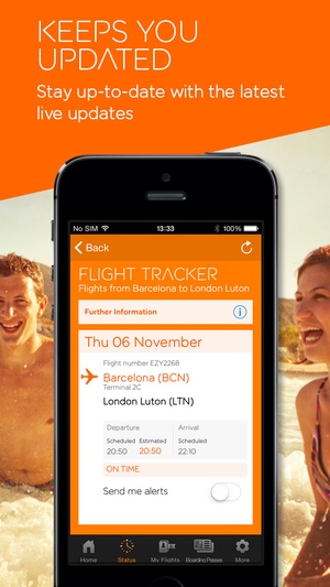 Screenshot easyJet mobile on iPhone