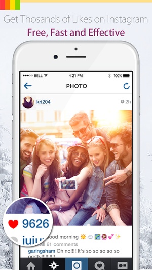 Screenshot Get More Likes for Instagram on iPhone
