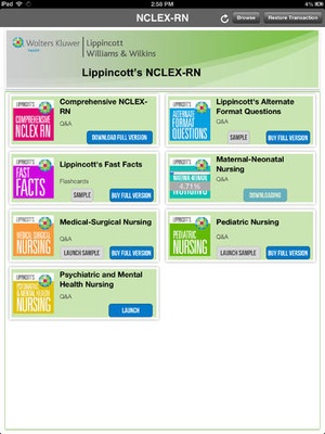 Screenshot Lippincott's Prep for NCLEX on iPad