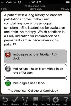 Screenshot Physician Assistant LANGE Q&A on iPhone