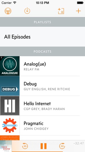 Screenshot Overcast: Podcast Player on iPhone