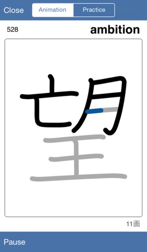 Screenshot Remembering the Kanji on iPhone