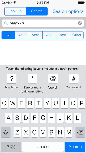 Screenshot Chambers Dictionary on iPhone