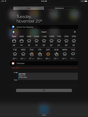 Screenshot Check the Weather on iPad