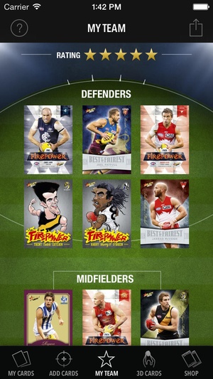 Screenshot 2014 Select Official AFL Collector Cards on iPhone