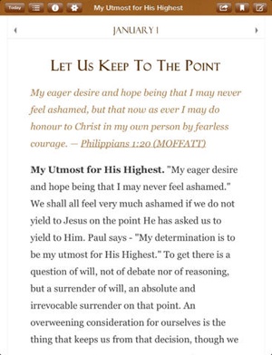 Screenshot My Utmost Classic on iPad
