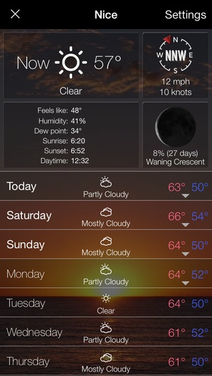 Screenshot 10 Day Weather: Extended detailed hourly forecast with animated live background on iPhone