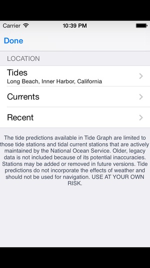 Screenshot Tide Graph on iPhone