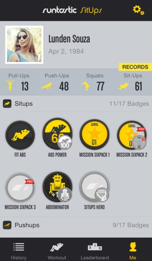 Screenshot Runtastic Sit Ups PRO on iPhone