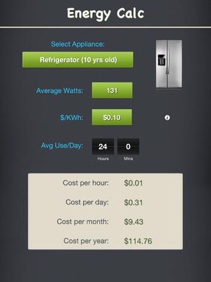 Screenshot Energy Calc Pro on iPad