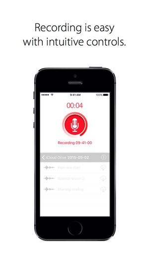 Screenshot Just Press Record: Voice and Audio Recorder with Automatic Sync on iPhone