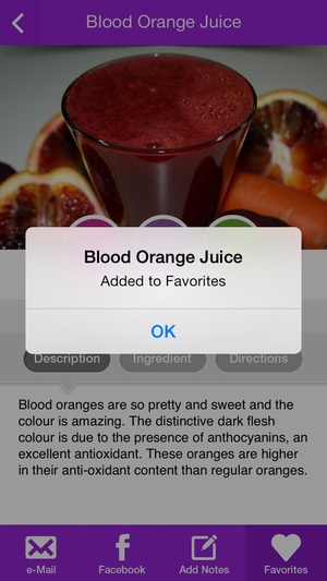 Screenshot Healthy Juice Recipes on iPhone