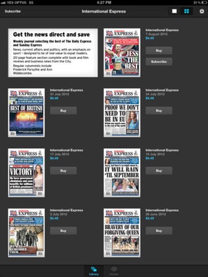 Screenshot Int'l Express on iPad
