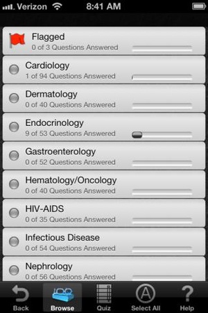 Screenshot Physician Assistant LANGE Q&A on iPhone