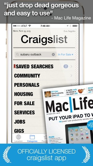 Screenshot Daily, an app for Craigslist (Universal Version) on iPhone