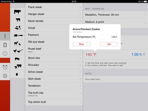 Screenshot Sous Vide °Celsius on iPad