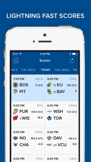 Screenshot CBS Sports on iPhone